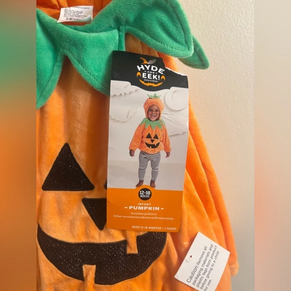 NEW Hyde & EEK! INFANT PUMPKIN  pullover Costume Size 12-18
